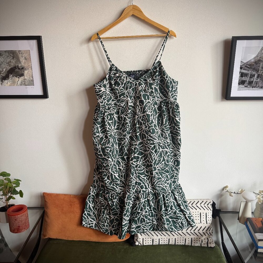 GAP Women's Spaghetti Strap Ruffle Dress